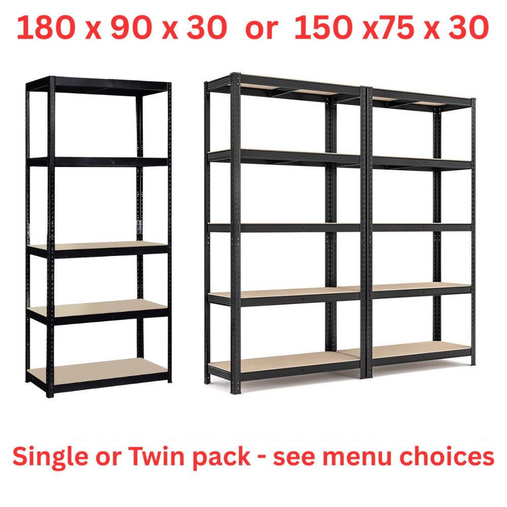 G-Rack Garage Shelving Unit 5 Tier Shelf — Single Bay or Twin Pack