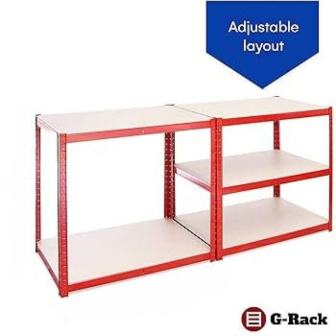 G-Rack Extra Heavy Duty Garage Shelving — Single Bay 5 Tier Shelf Unit