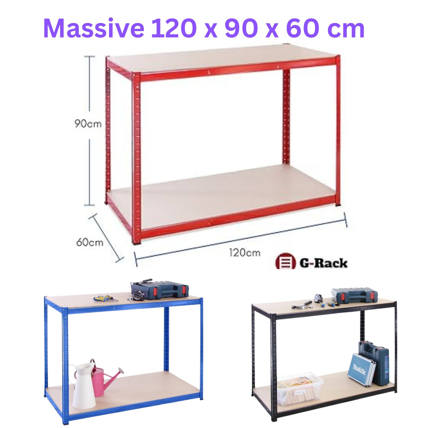G-Rack Garage Workbench Shelving Unit — 4 Colours