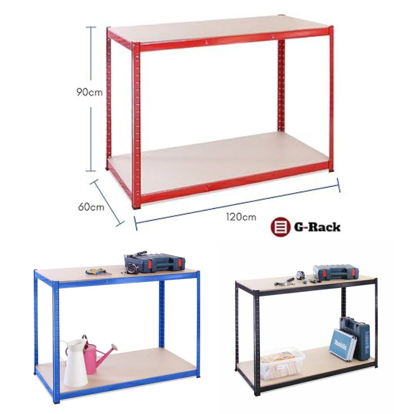 G-Rack Garage Workbench Shelving Unit — 4 Colours